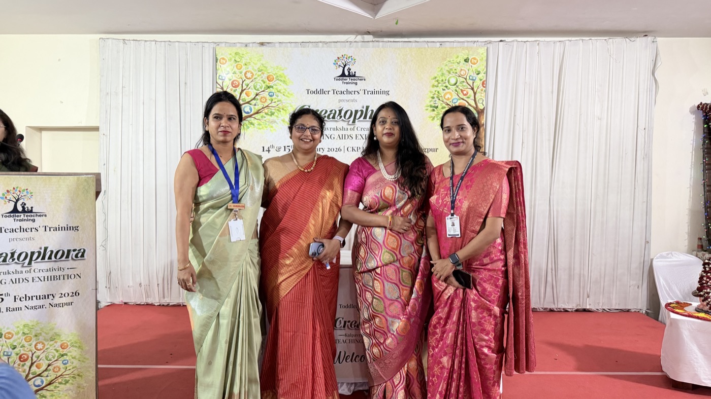 Faculty and trainees at the Creatophora Teaching Aids Exhibition 2026, Nagpur