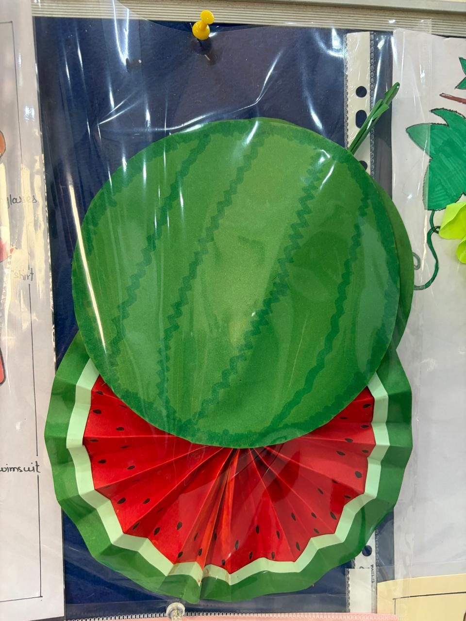 Large watermelon-themed classroom teaching aid