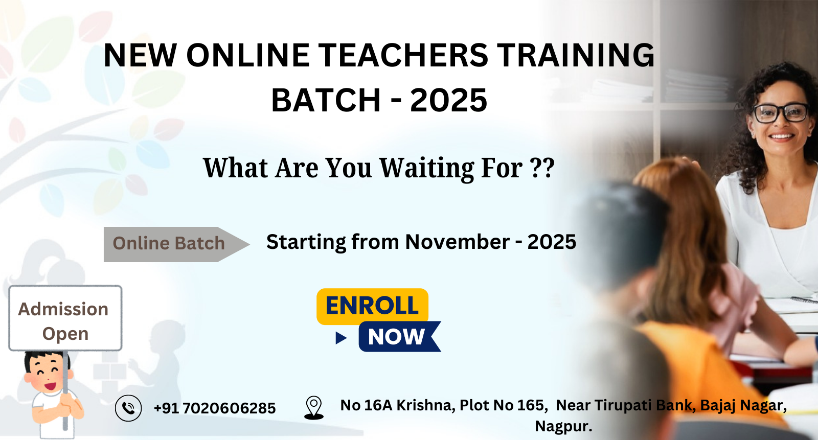 Montessori teachers training new online and offline batches